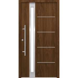 SplenDoor  Premium-Haustür Passivedoor Umea RC2 energiesparend einbruchsicher nussbaum 110 x 210 cm links