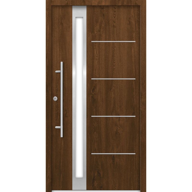 SplenDoor Premium-Haustür Passivedoor Umea RC2 energiesparend einbruchsicher nussbaum 110 x 210 cm links