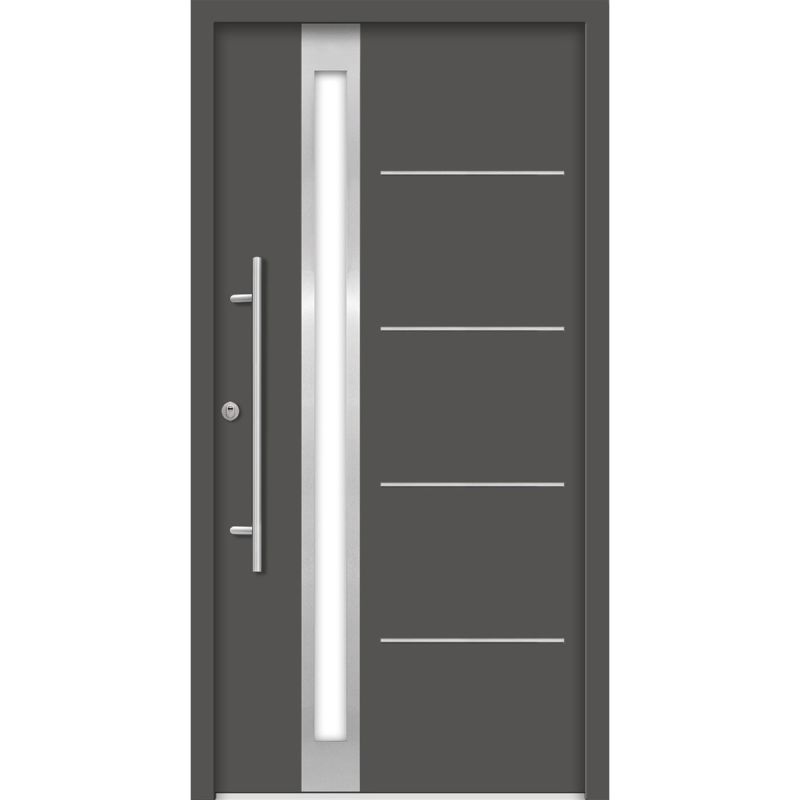 SplenDoor Premium-Haustür Passivedoor Umea RC2 energiesparend einbruchsicher anthrazit 100 x 210 cm links