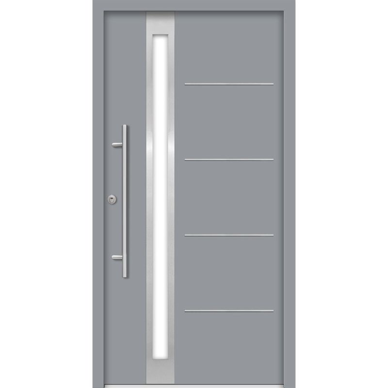 SplenDoor Premium-Haustür Passivedoor Umea RC2 energiesparend einbruchsicher grau 100 x 200 cm links