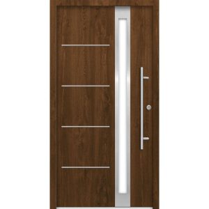 SplenDoor  Premium-Haustür Passivedoor Umea RC2 energiesparend einbruchsicher nussbaum 100 x 200 cm rechts