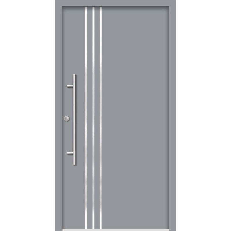 SplenDoor Premium-Haustür Passivedoor Kalmar RC2 energiesparend einbruchsicher grau 100 x 210 cm links