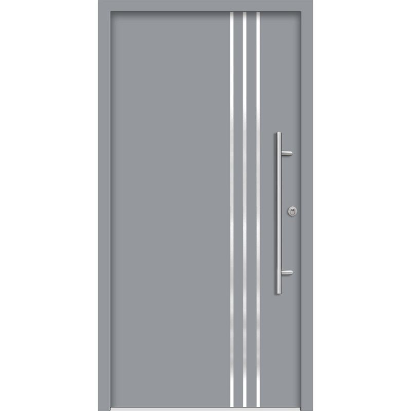 SplenDoor Premium-Haustür Passivedoor Kalmar RC2 energiesparend einbruchsicher grau 100 x 210 cm rechts