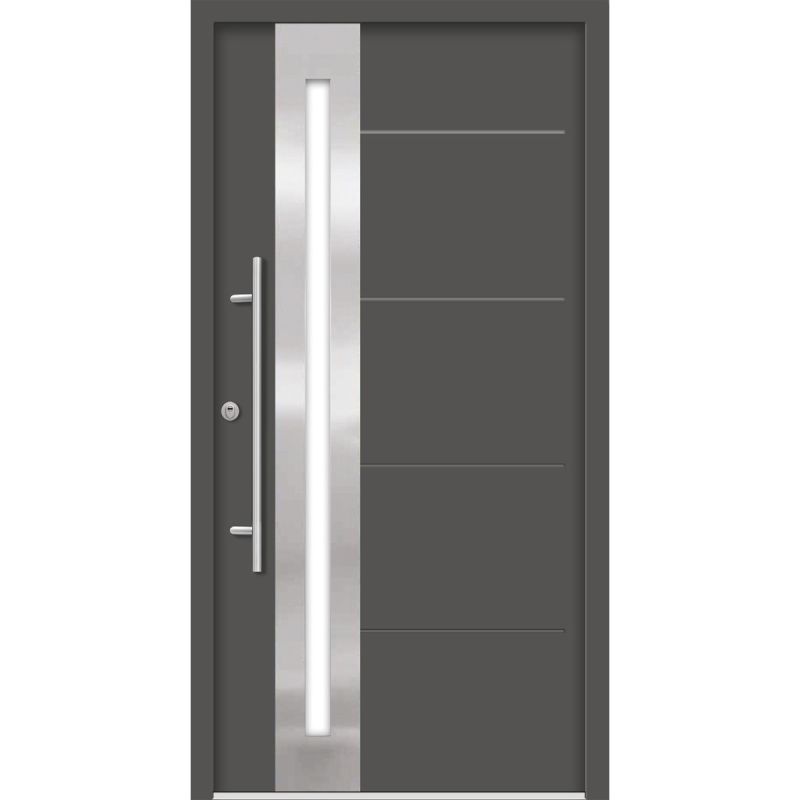 SplenDoor  Premium-Haustür Passivedoor Eksjo RC2 energiesparend einbruchsicher anthrazit 100 x 210 cm links