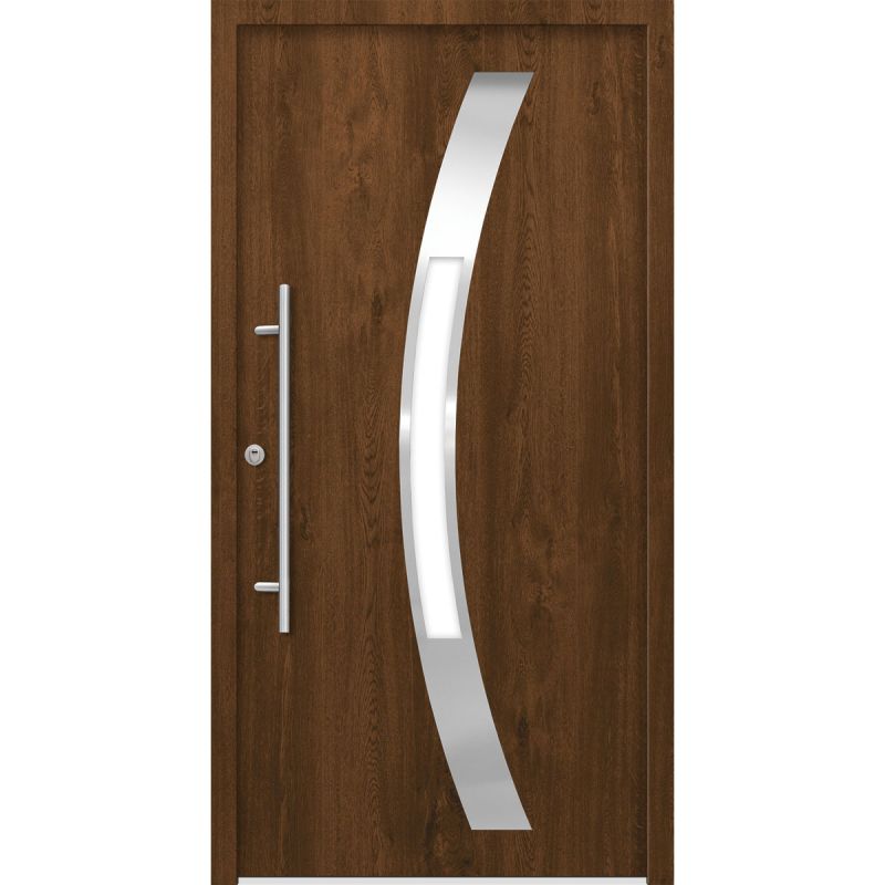 SplenDoor Premium-Haustür Passivedoor Goeteborg RC2 energiesparend einbruchsicher nussbaum 100 x 210 cm links