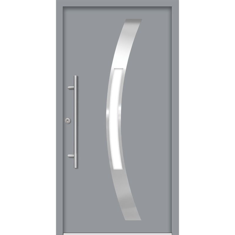 SplenDoor Premium-Haustür Passivedoor Goeteborg RC2 energiesparend einbruchsicher grau 100 x 200 cm links