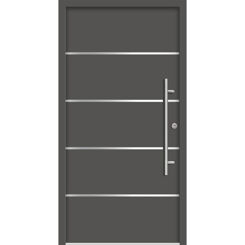 SplenDoor  Premium-Haustür Passivedoor Visby RC2 energiesparend einbruchsicher anthrazit 110 x 210 cm rechts