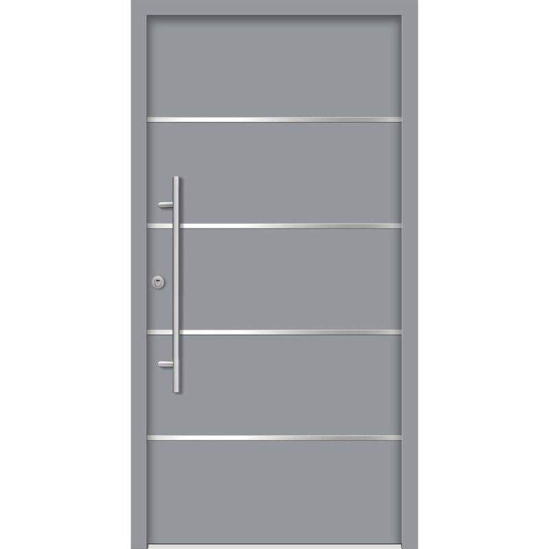 SplenDoor  Premium-Haustür Passivedoor Visby RC2 energiesparend einbruchsicher grau 110 x 210 cm links