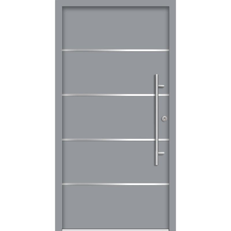 SplenDoor  Premium-Haustür Passivedoor Visby RC2 energiesparend einbruchsicher grau 110 x 210 cm rechts