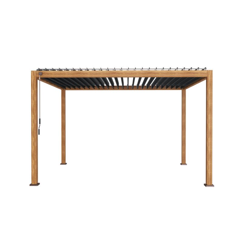 Pergola 111 Deluxe Dark Oak Holzoptik 300 x 250 x 600 cm