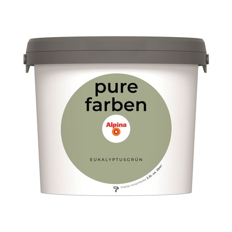 Alpina Innenfarbe pure farben 2,5 L Eukalyptusgrün matt