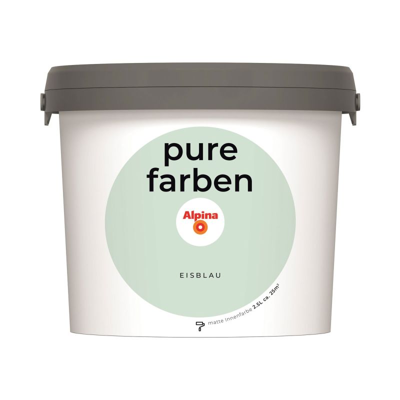 Alpina Innenfarbe pure farben 2,5 L Eisblau matt
