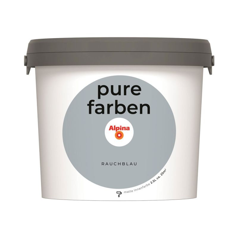 Alpina Innenfarbe pure farben 2,5 L Rauchblau matt