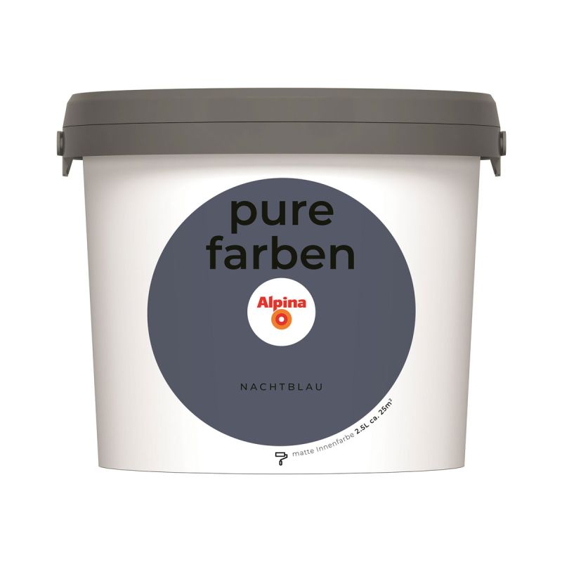 Alpina Innenfarbe pure farben 2,5 L Nachtblau matt