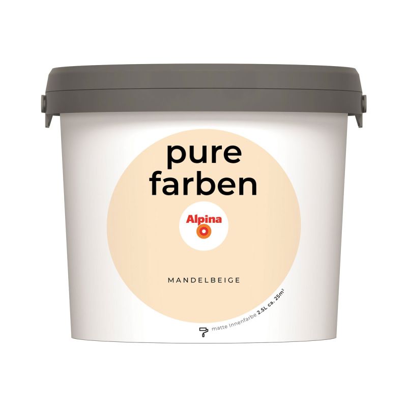 Alpina Innenfarbe pure farben 2,5 L Mandelbeige matt