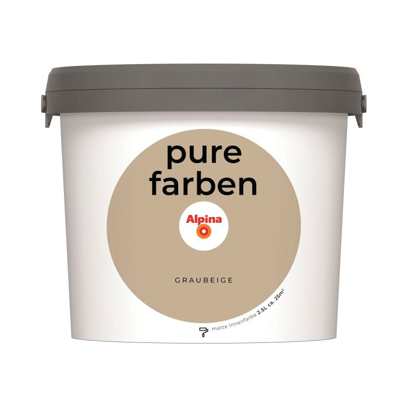 Alpina Innenfarbe pure farben 2,5 L Graubeige matt
