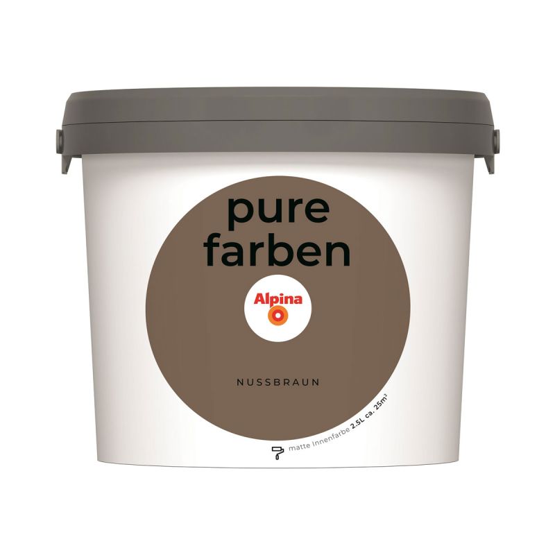 Alpina Innenfarbe pure farben 2,5 L Nussbraun matt