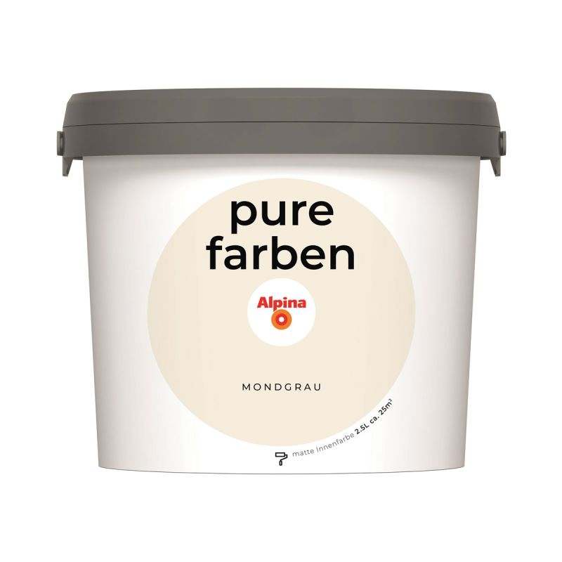 Alpina Innenfarbe pure farben 2,5 L Mondgrau matt