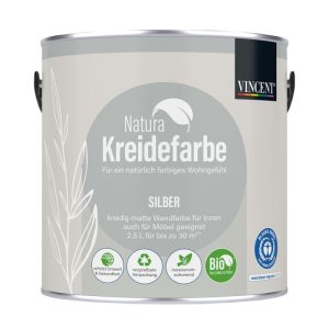 Vincent Natura Kreidefarbe Silber matt 2,5 L Vincent Natura Kreidefarbe Silber matt 2,5 L