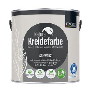 Vincent Natura Kreidefarbe Schwarz matt 2,5 L Vincent Natura Kreidefarbe Schwarz matt 2,5 L