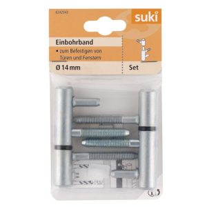Suki Einbohrband Stahl Durchmesser 1,4x Durchmesser 0,68 x 4,9 cm verchromt 2 Stück Suki Einbohrband Stahl Durchmesser 1,4x Durchmesser 0,68 x 4,9 cm verchromt 2 Stück