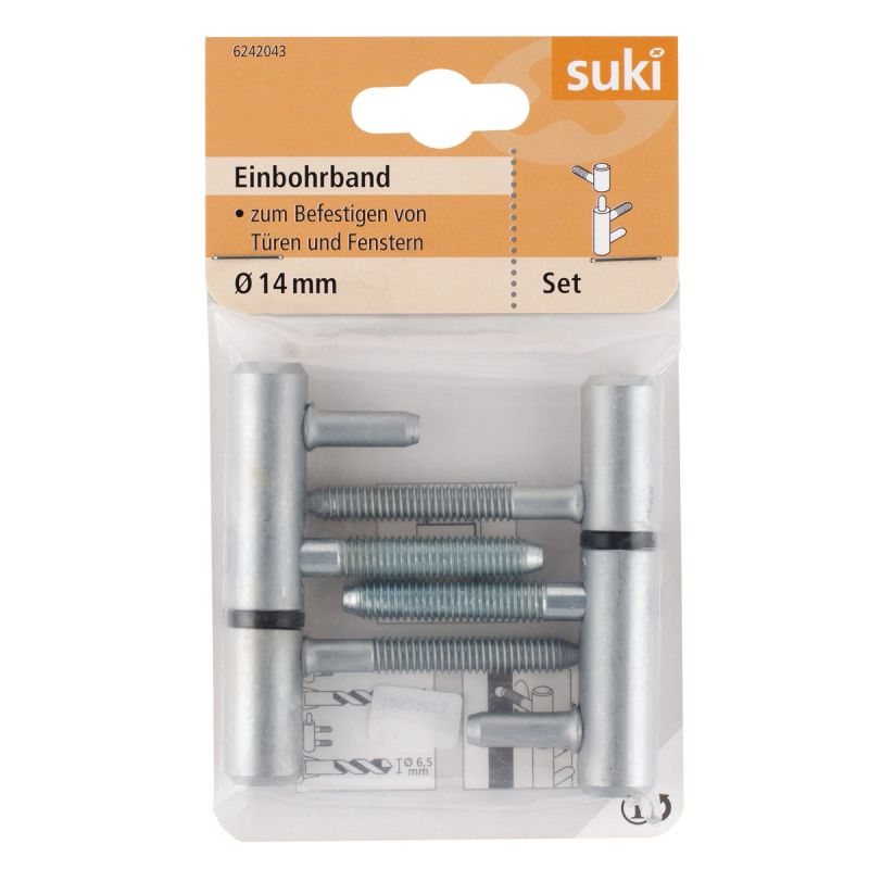 Suki Einbohrband Stahl Durchmesser 1,4x Durchmesser 0,68 x 4,9 cm verchromt 2 Stück
