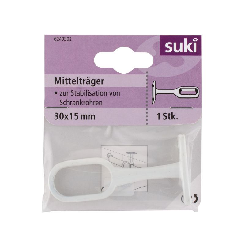 Suki Mittelhalter Durchmesser 3 cm oval weiß