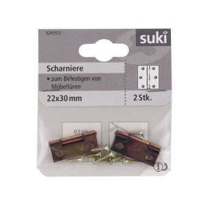 Suki Scharnier Stahl 2,2 x 3 cm schmale Ausführung 2 Stück