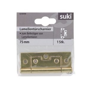 Suki Lamellentürscharnier vermessingt 7,5 cm Suki Lamellentürscharnier vermessingt 7,5 cm
