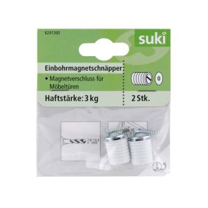 Suki Einbohrmagnetschnäpper 3kg weiß 2 Stück Suki Einbohrmagnetschnäpper 3kg weiß 2 Stück