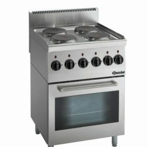 Bartscher 4 Platten Elektroherd mit Backofen, Breite 600mm, Tiefe 600mm, 10.2 kW, 400V Bartscher 4 Platten Elektroherd mit Backofen, Breite 600mm, Tiefe 600mm, 10.2 kW, 400V