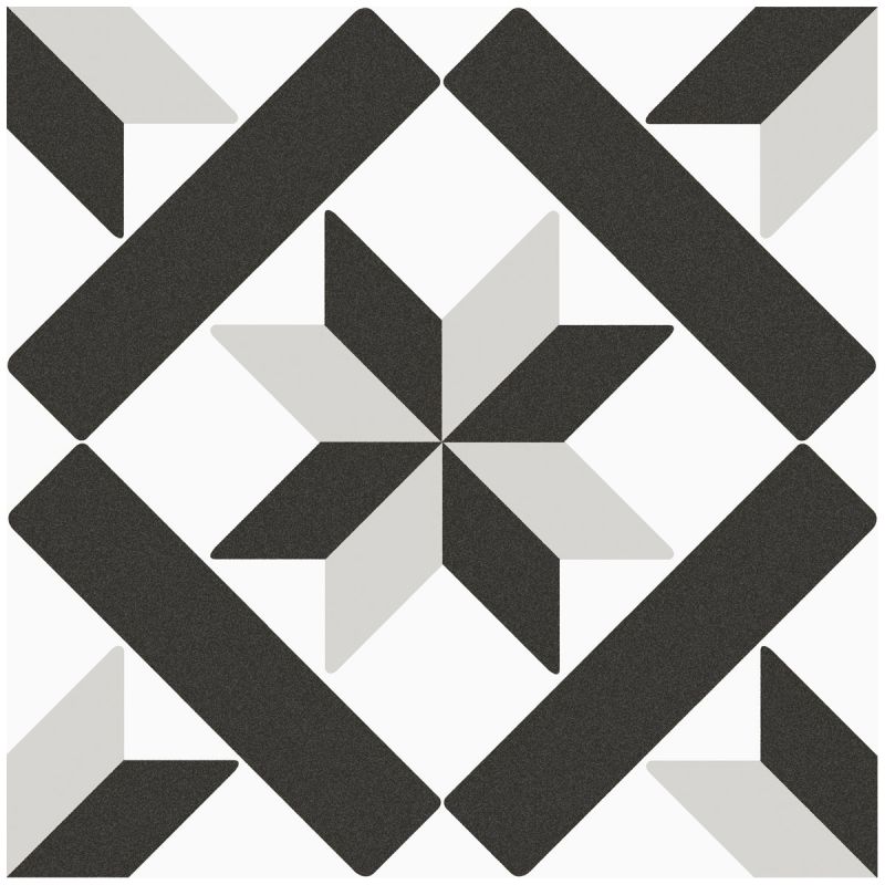 Feinsteinzeug Beta Black und White glasiert matt 20 x 20 x 1 cm