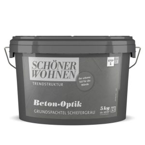 Schöner Wohnen Farbe Beton-Optik Grundspachtel schiefergrau 5 kg Schöner Wohnen Farbe Beton-Optik Grundspachtel schiefergrau 5 kg