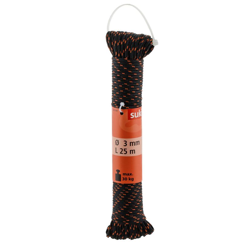 Suki Sportseil PE/PA 25m schwarz-orange