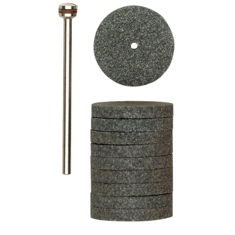 Proxxon Micromot Silicium-Karbid-Schleifscheiben Durchmesser 22 mm 10 Stück mit Träger