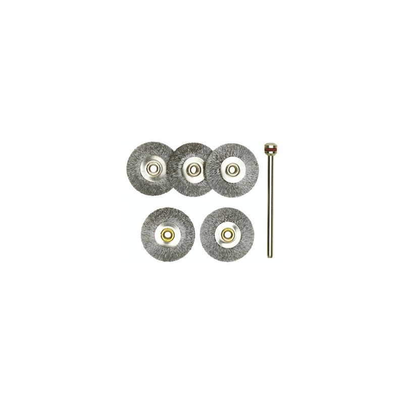 Proxxon Micromot Radbürsten Stahl 22 mm 5 Stück und 1 Träger