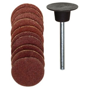 Proxxon Micromot Schleifscheiben Durchmesser 18 mm je 5 Stück Korn 120 und 150 mit Gummiteller