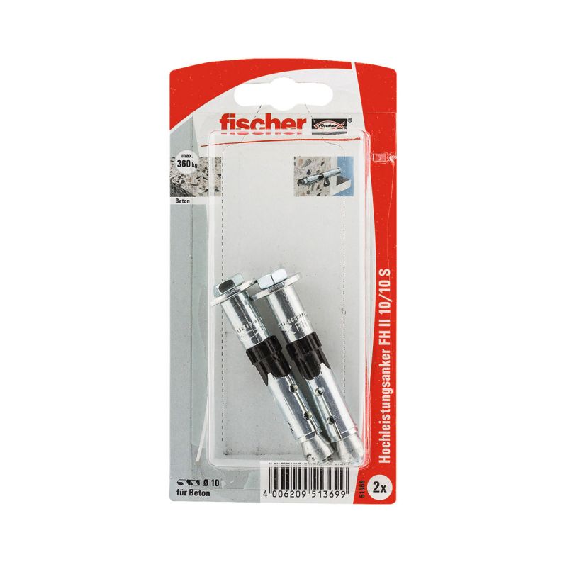 Fischer Hochleistungsanker FH II 10/10 mit Schraube 2 Stück