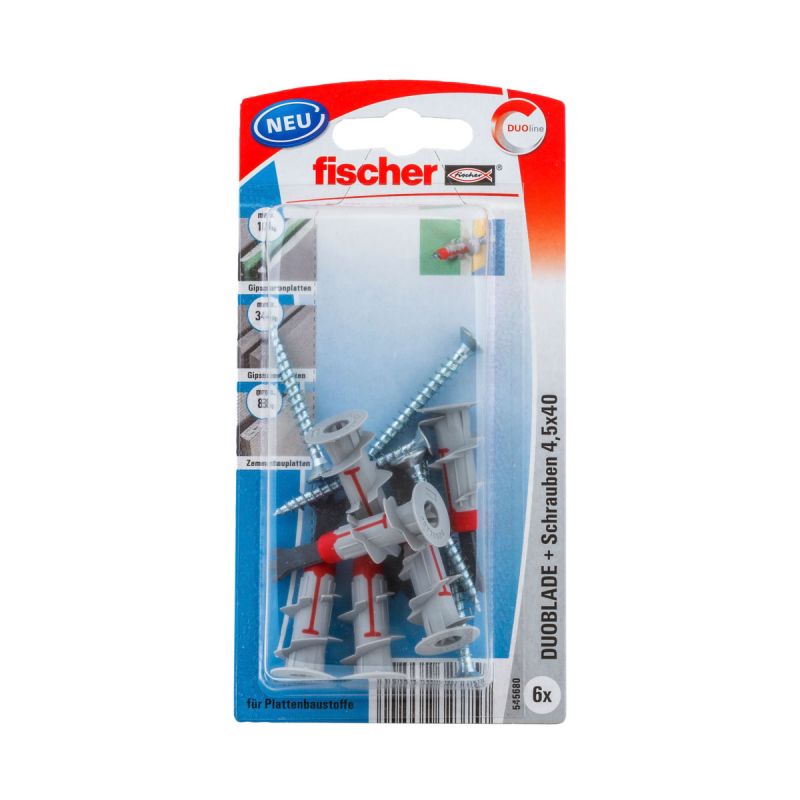 Fischer Gipskartonplatten-Dübel DuoBlade K 6 Stück