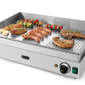 HENDI Grillplatte Profi Line 2/3 Glatt 1/3 Gerillt, 3500W