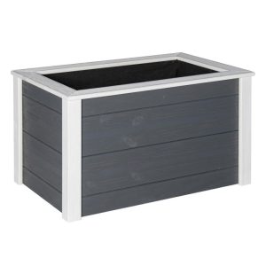 Hochbeet Douglasie 106 x 65 x 60 cm cremeweiß/grau