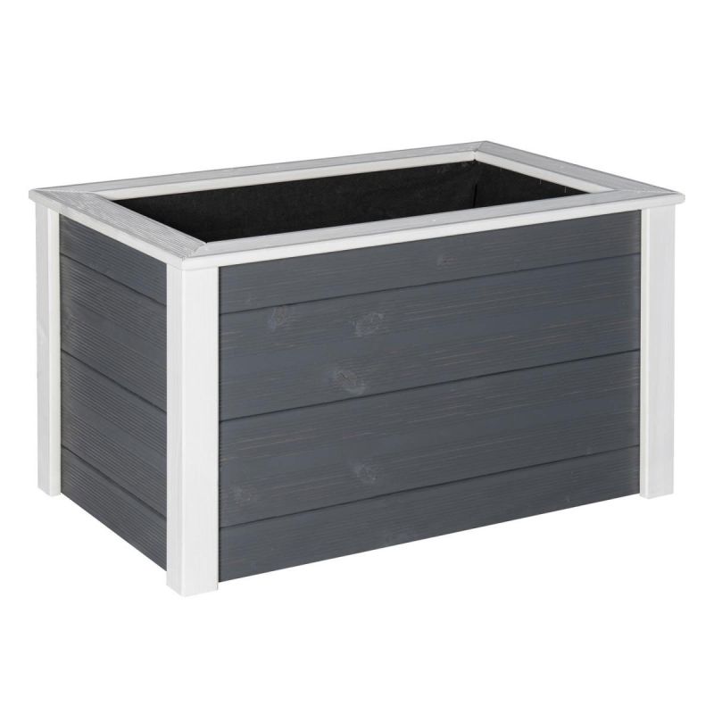 Hochbeet Douglasie 106 x 65 x 60 cm cremeweiß/grau