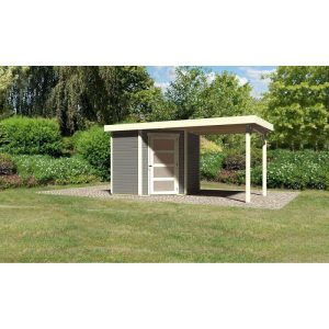 Karibu Gartenhaus Schwandorf 3/5 mit Anbaudach 220 cm 213 x 217 x 218 cm grau Karibu Gartenhaus Schwandorf 3/5 mit Anbaudach 220 cm 213 x 217 x 218 cm grau