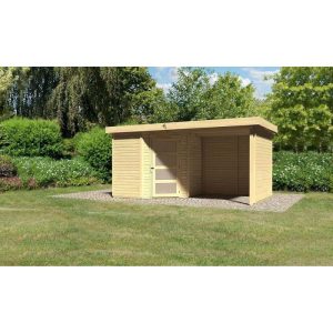 Karibu Gartenhaus Schwandorf 3/5 mit Anbaudach 220 cm und Seiten-/Rückwand 213 x 217 x 218 cm braun Karibu Gartenhaus Schwandorf 3/5 mit Anbaudach 220 cm und Seiten-/Rückwand 213 x 217 x 218 cm braun