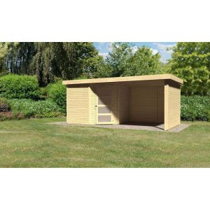 Karibu Gartenhaus Schwandorf 3/5 mit Anbaudach 260 cm und Seiten-/Rückwand 242 x 246 x 218 cm braun Karibu Gartenhaus Schwandorf 3/5 mit Anbaudach 260 cm und Seiten-/Rückwand 242 x 246 x 218 cm braun