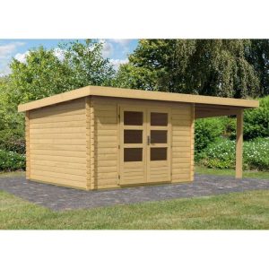 Karibu Gartenhaus Bastrup mit Schleppdach 200 cm naturbelassen 300 x 262 x 202 cm Karibu Gartenhaus Bastrup mit Schleppdach 200 cm naturbelassen 300 x 262 x 202 cm
