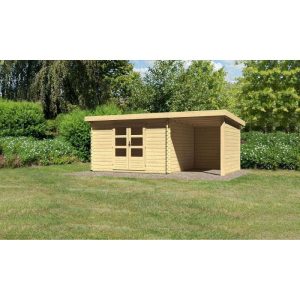 Karibu Gartenhaus Bastrup mit Schleppdach 200 cm und Seiten-/Rückwand naturbelassen 357 x 297 x 222 cm Karibu Gartenhaus Bastrup mit Schleppdach 200 cm und Seiten-/Rückwand naturbelassen 357 x 297 x 222 cm
