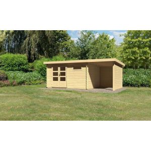 Karibu Gartenhaus Bastrup mit Schleppdach 200 cm und Seiten-/Rückwand naturbelassen 387 x 297 x 222 cm Karibu Gartenhaus Bastrup mit Schleppdach 200 cm und Seiten-/Rückwand naturbelassen 387 x 297 x 222 cm