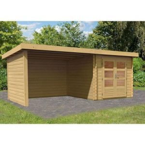 Karibu Gartenhaus Bastrup mit Schleppdach 300 cm und Seiten-/Rückwand naturbelassen 297 x 297 x 222 cm Karibu Gartenhaus Bastrup mit Schleppdach 300 cm und Seiten-/Rückwand naturbelassen 297 x 297 x 222 cm