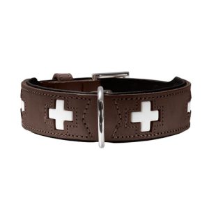 Hunter  Halsband Swiss nickel braun 32